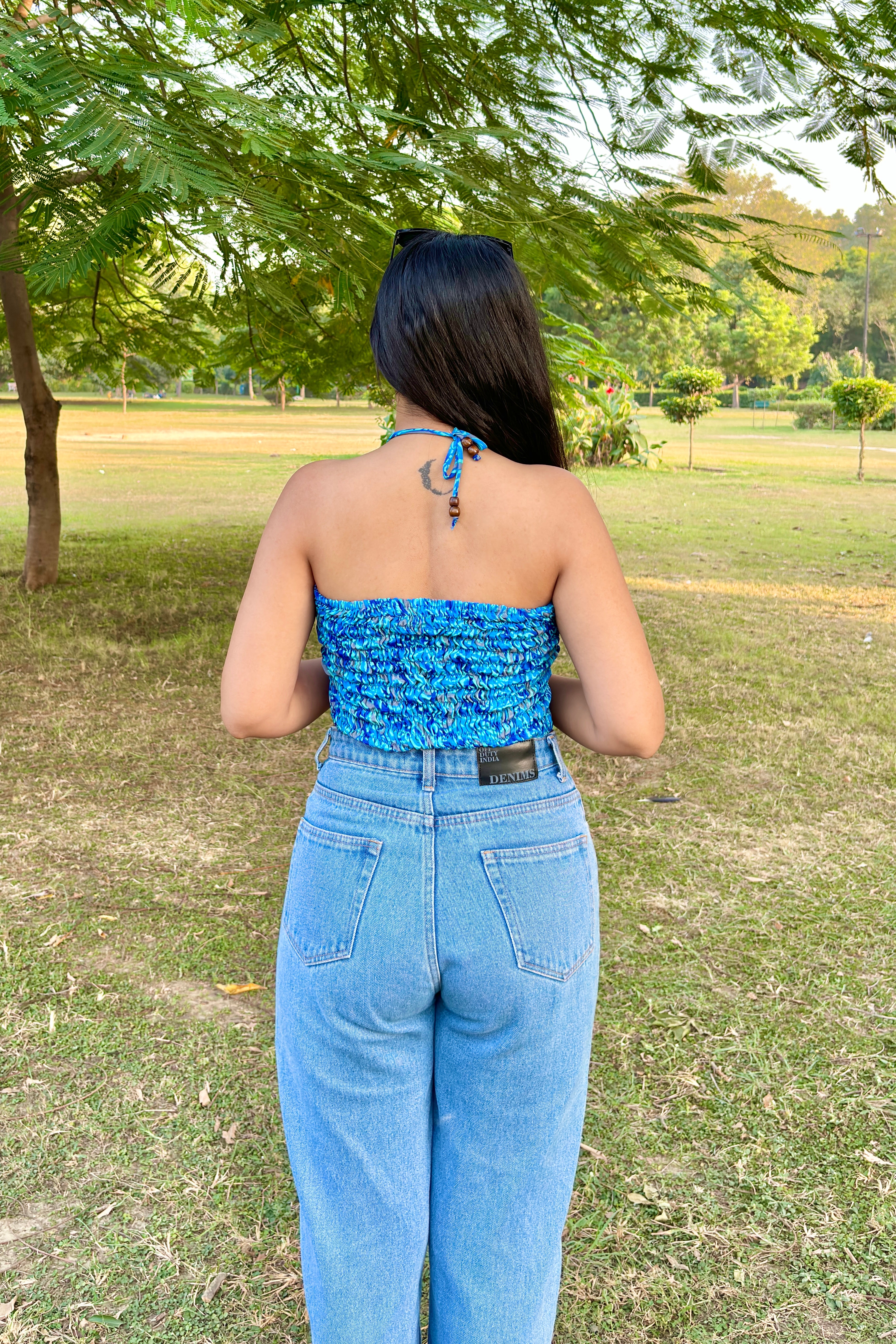 smocked kimono top